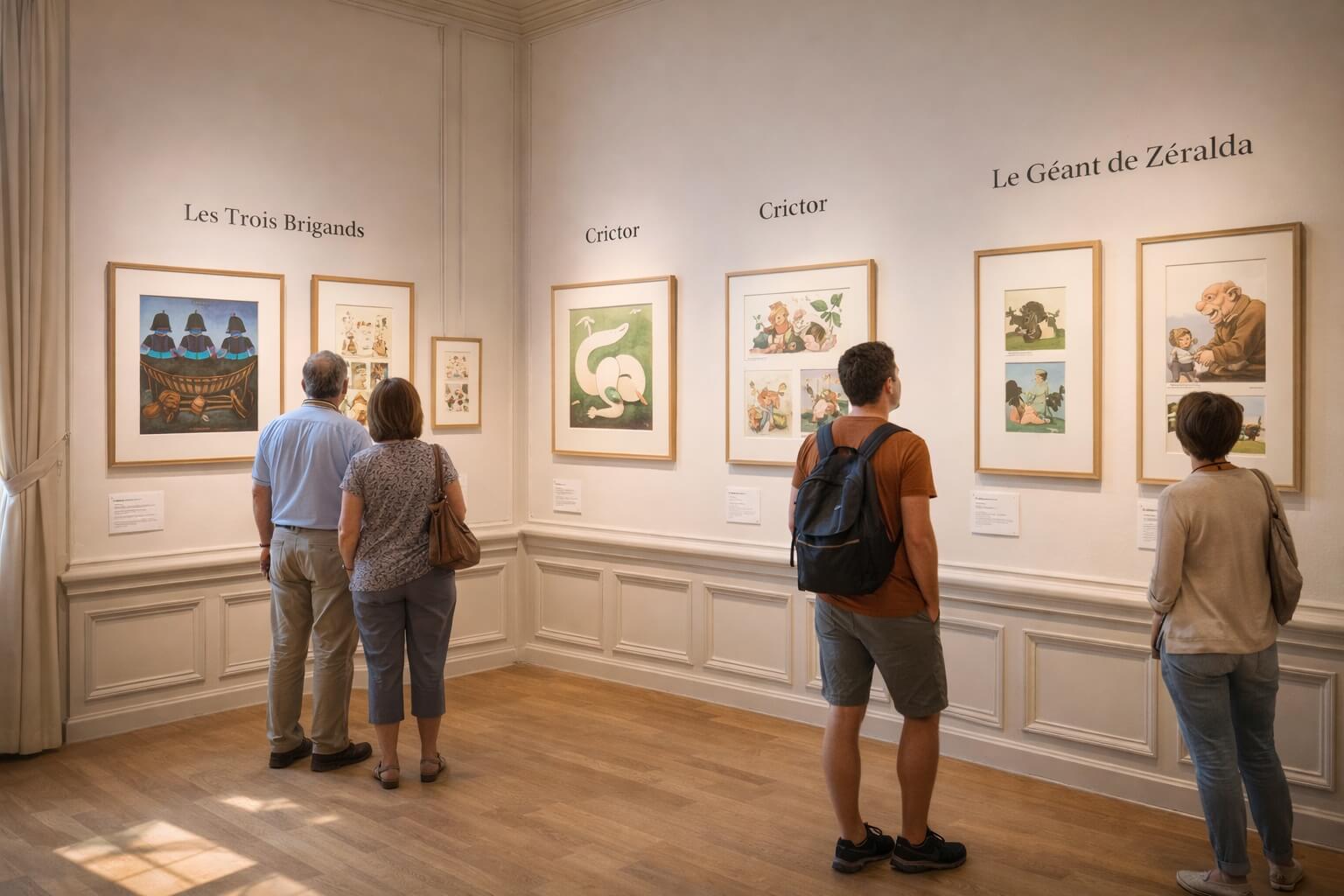 Salle du musée présentant les illustrations jeunesse de Tomi Ungerer.
