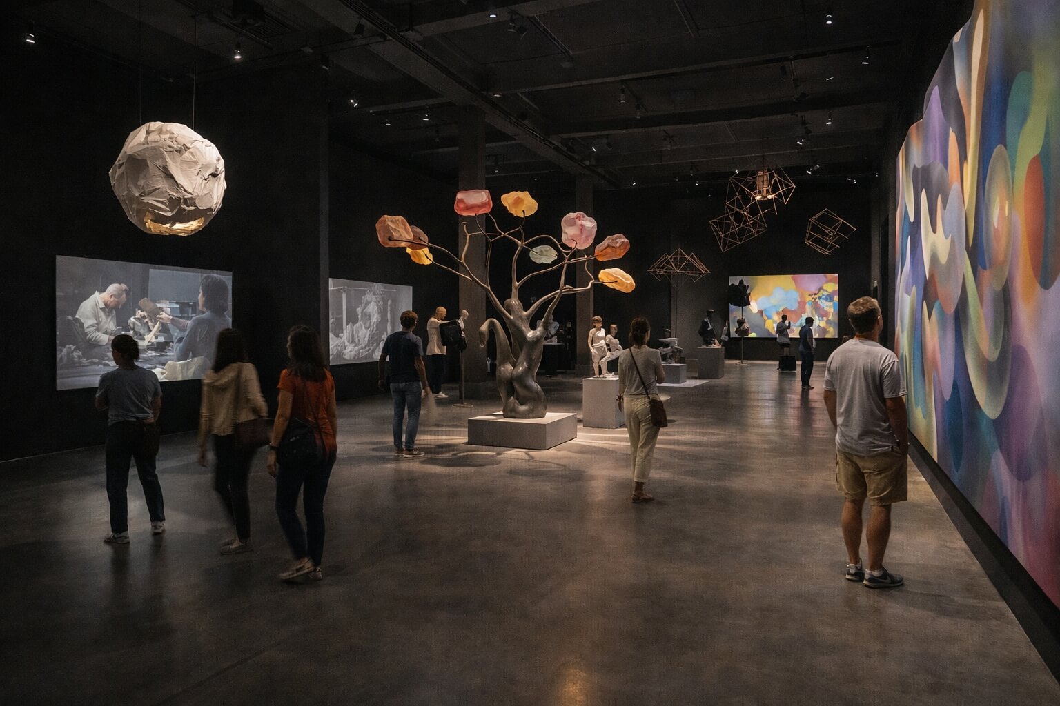 Exposition temporaire contemporaine dans les espaces du MAMCS de Strasbourg.