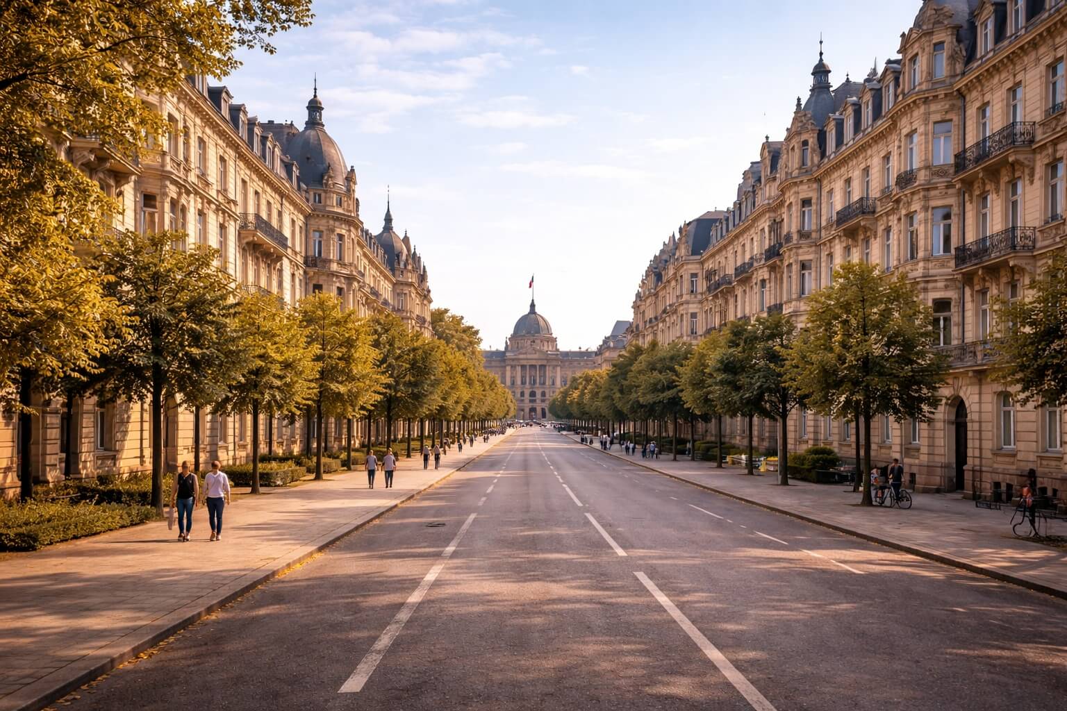 Image de couverture montrant la Neustadt de Strasbourg avec architecture monumentale, perspective urbaine et atmosphère patrimoniale.