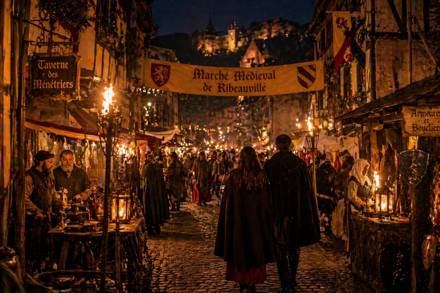 Marché médiéval de Noël à Ribeauvillé avec animations