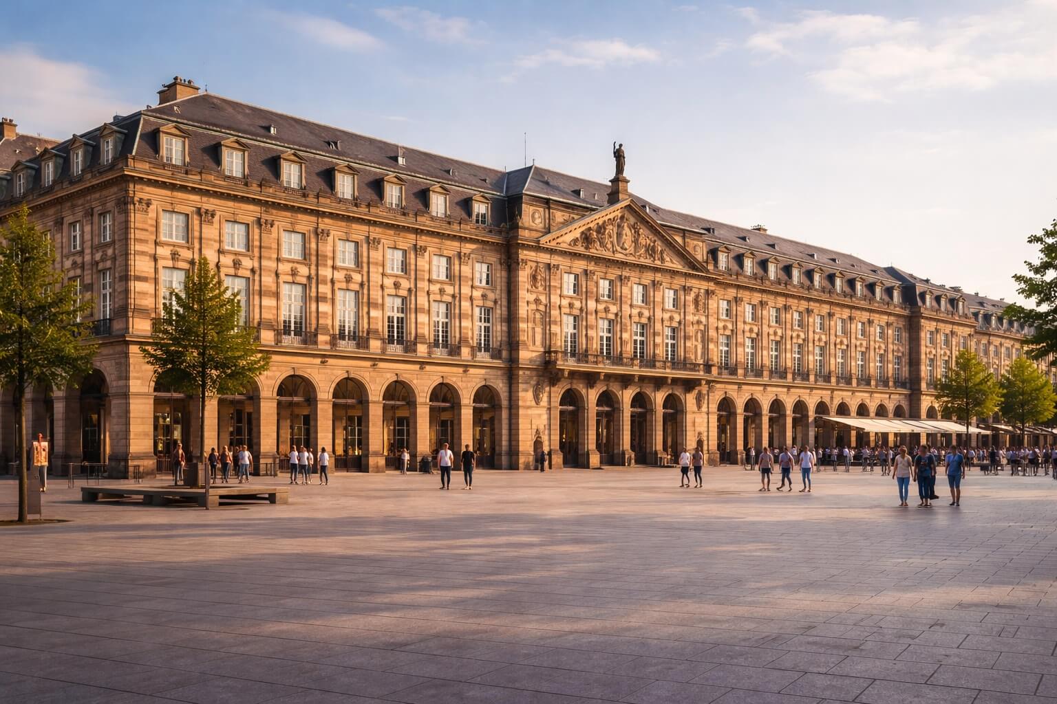 Façade néoclassique de l’Aubette donnant sur la Place Kléber à Strasbourg.